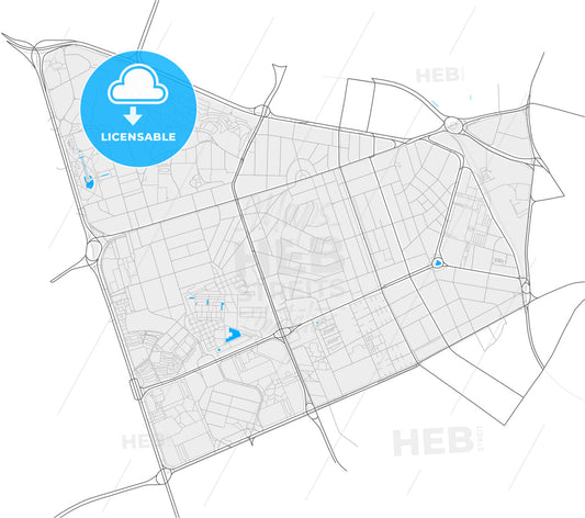 Delicias, Zaragoza, Spain, high quality vector map