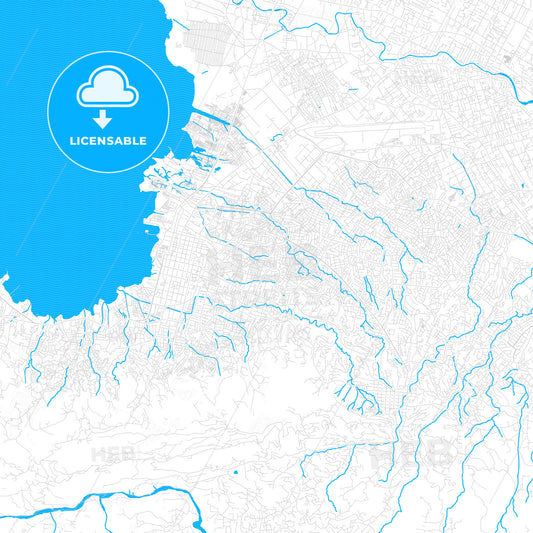 Delmas, Haiti PDF vector map with water in focus