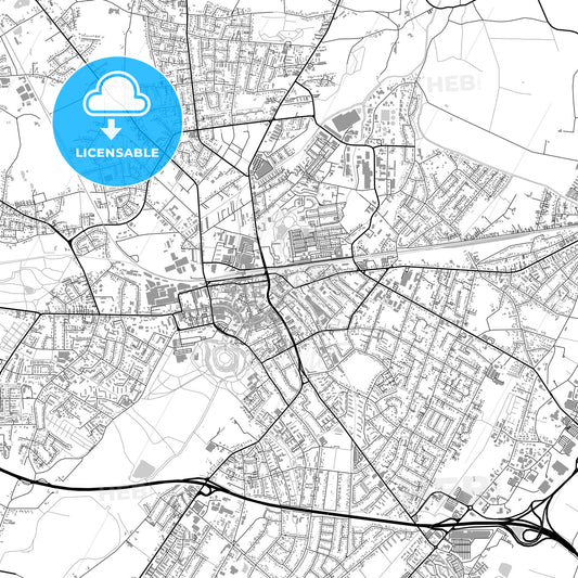 Delmenhorst, Germany, vector map with buildings