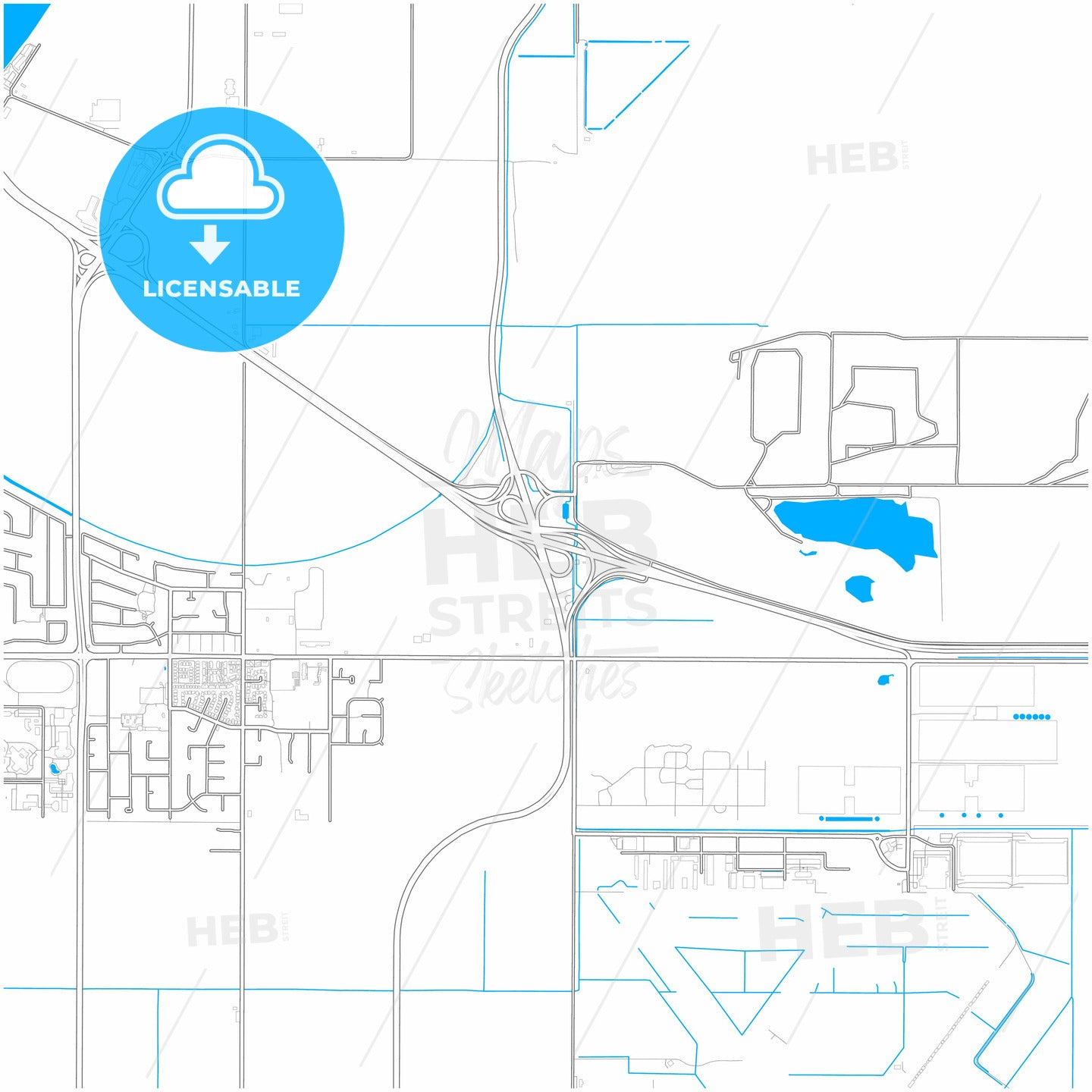 Delta, British Columbia, Canada, city map with high quality roads.