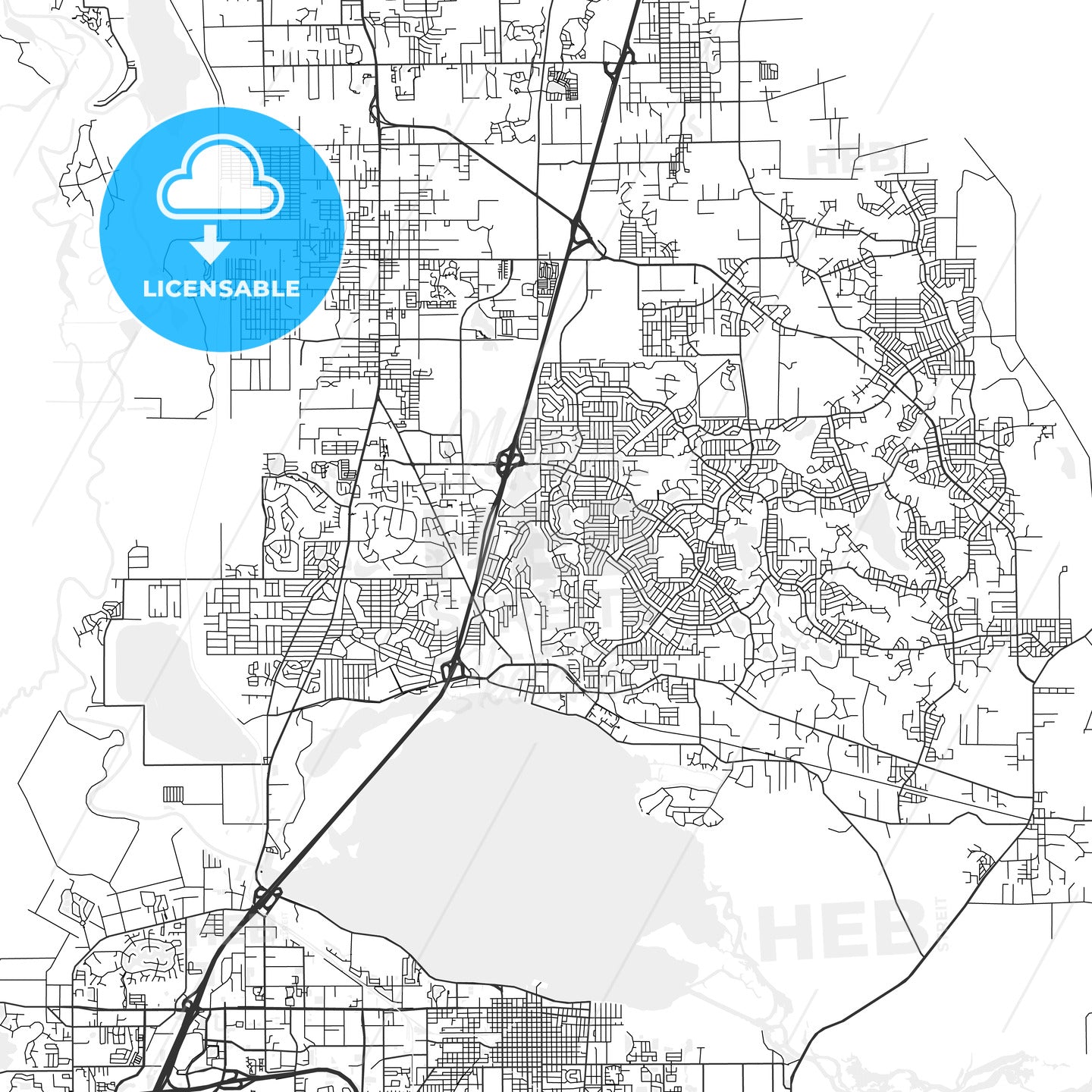 Deltona, Florida - Area Map - Light