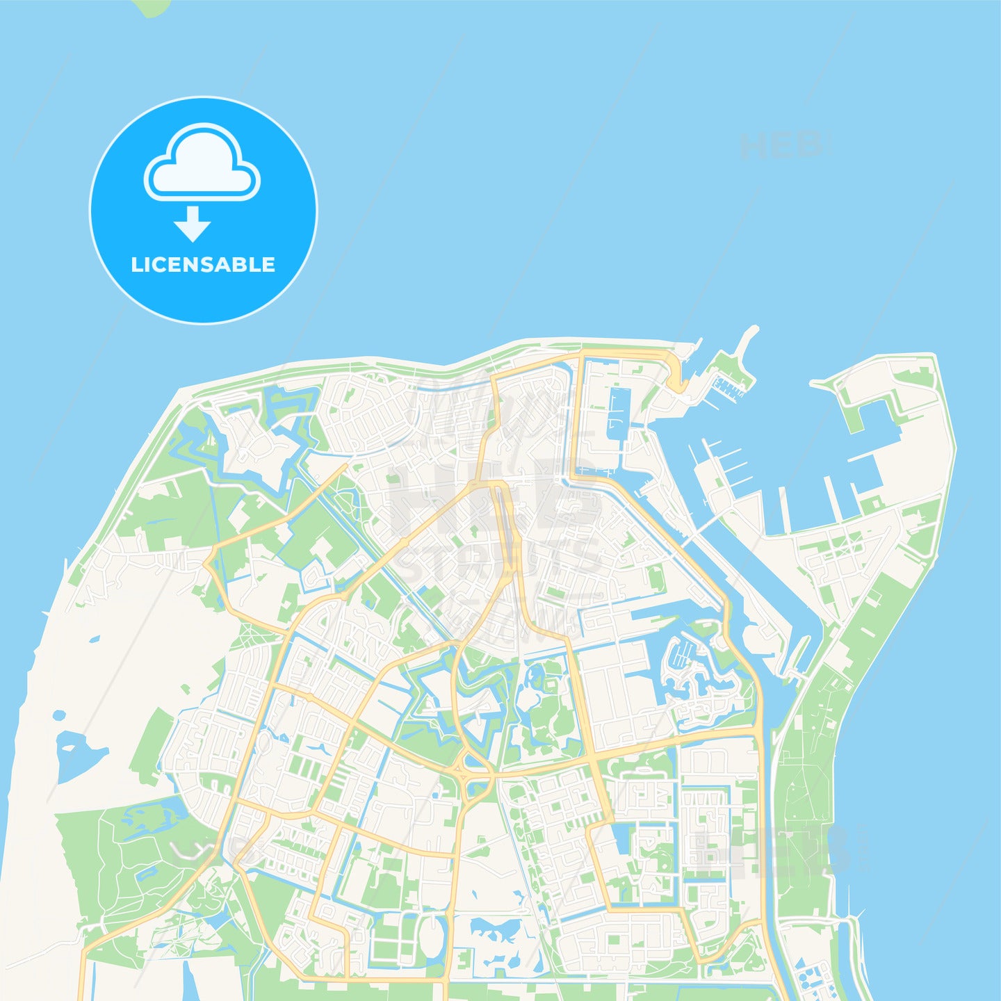 Port Coquitlam - Dark Blue Vector Map