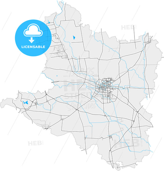 Dengzhou, Henan, China, high quality vector map