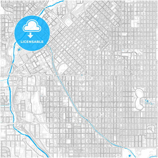 Denver, Colorado, United States, city map with high quality roads.