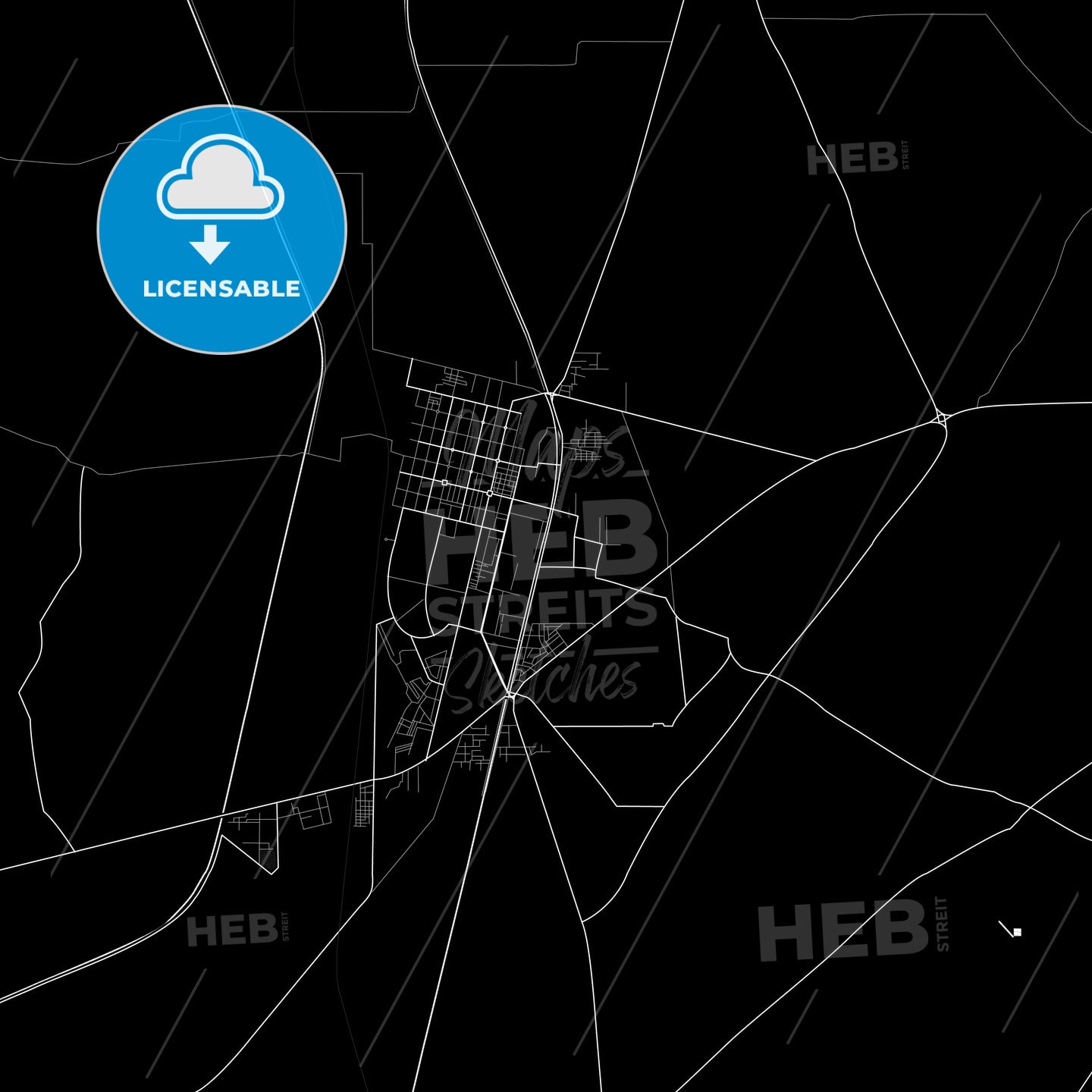 Dera Ghazi Khan, Pakistan Pdf Vector Map Black And White – HEBSTREITS