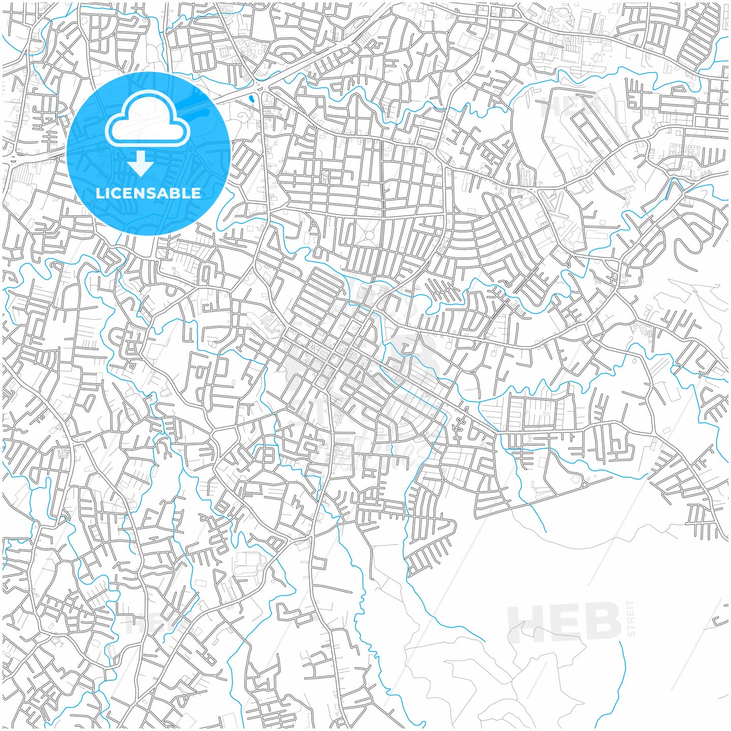 Desamparados, San José, Costa Rica, city map with high quality roads.