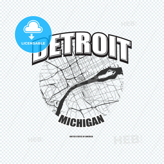 Detroit, Michigan, logo artwork – instant download