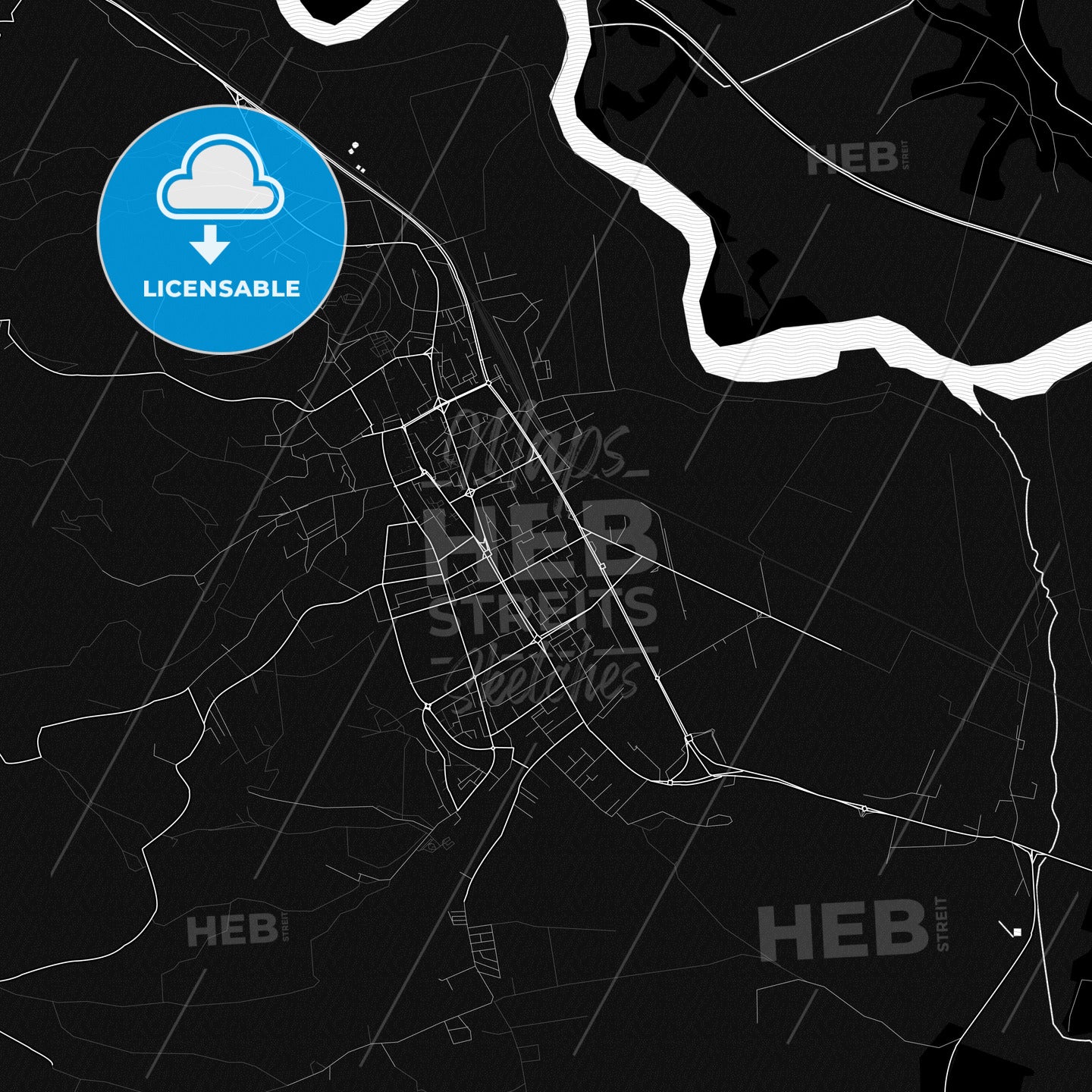 Deva, Romania Pdf Vector Map Black And White – HEBSTREITS