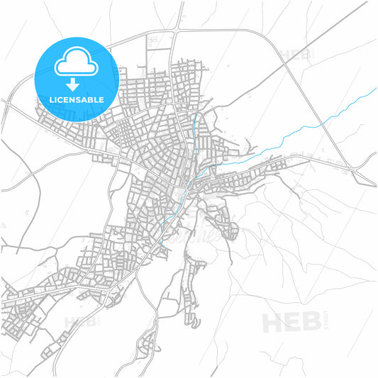 Develi, Kayseri, Turkey, city map with high quality roads.