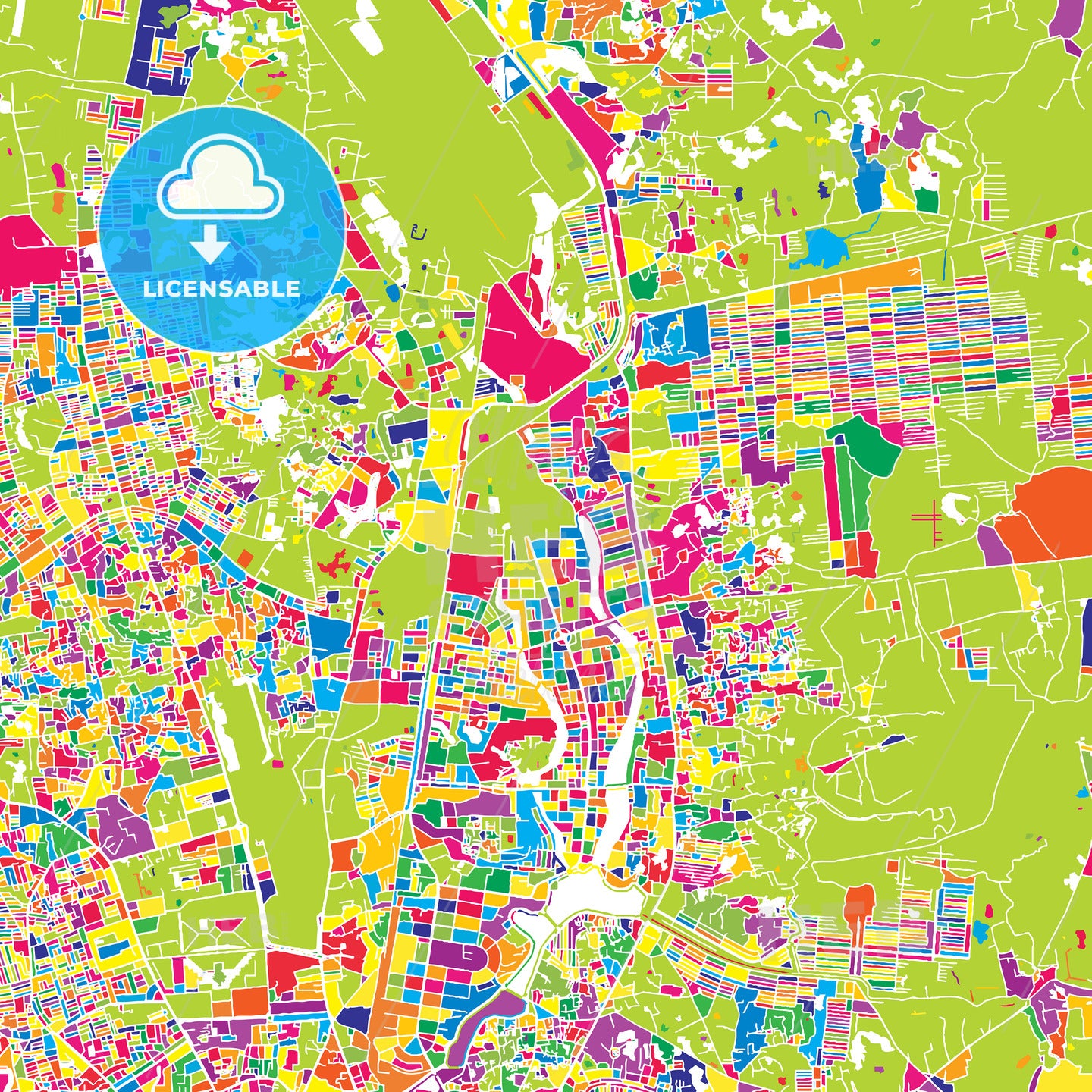 Dhaka, Bangladesh, colorful vector map
