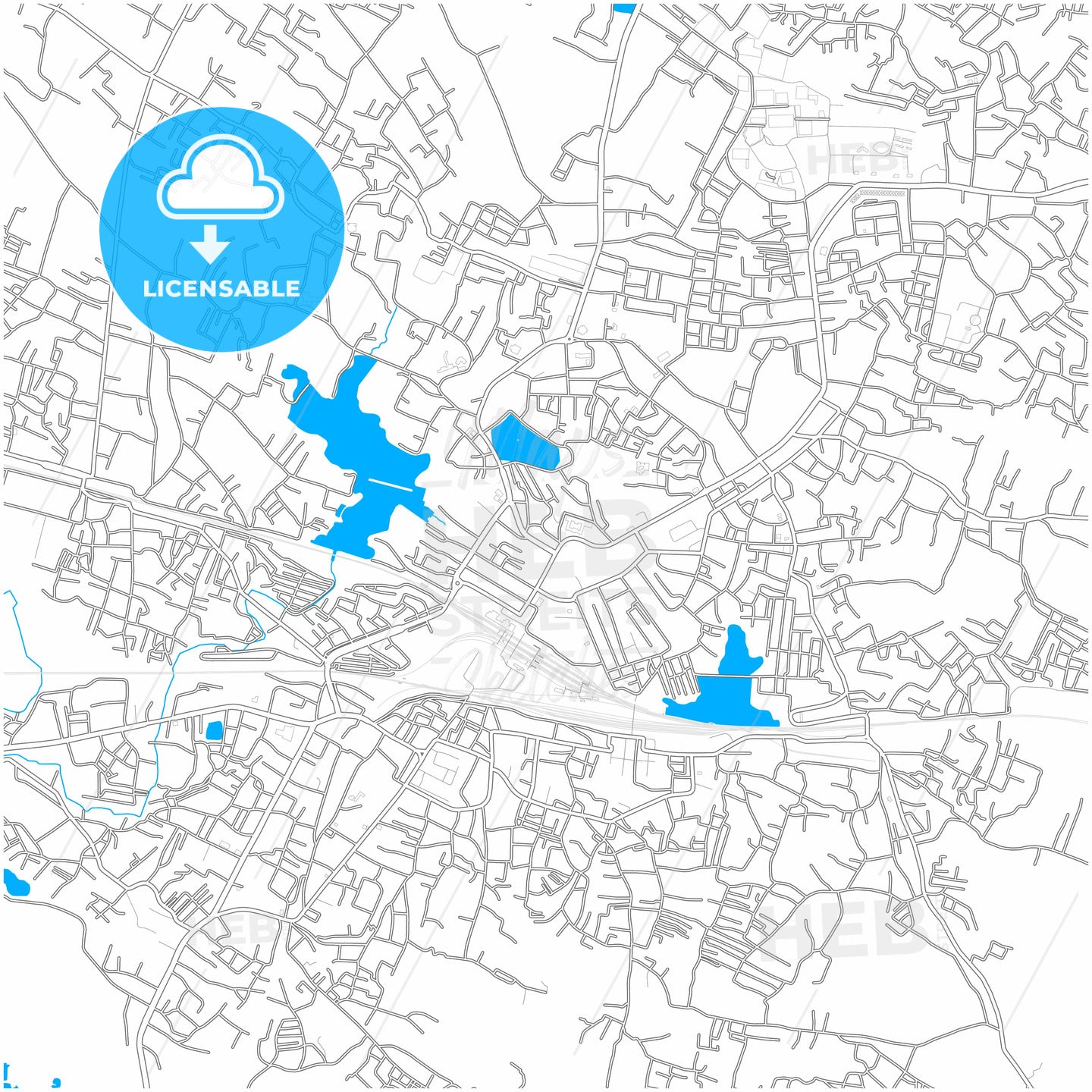 Dhanbad, Jharkhand, India, city map with high quality roads.