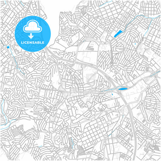 Diadema, Brazil, city map with high quality roads.