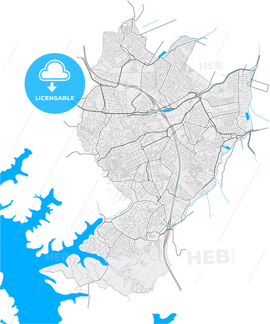 Diadema, Brazil, high quality vector map