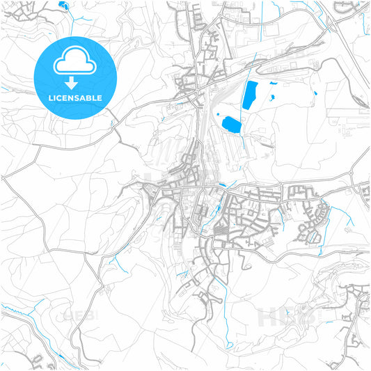 Differdange, Esch-sur-Alzette, Luxembourg, city map with high quality roads.