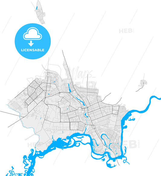 Dimitrovgrad, Ulyanovsk Oblast, Russia, high quality vector map