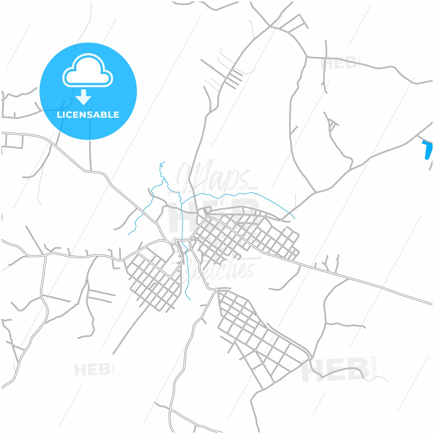 Divinopolis, Brazil, city map with high quality roads.