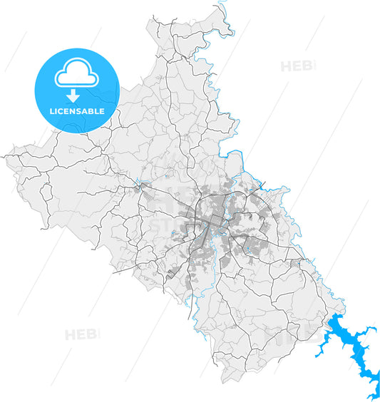 Divinopolis, Brazil, high quality vector map