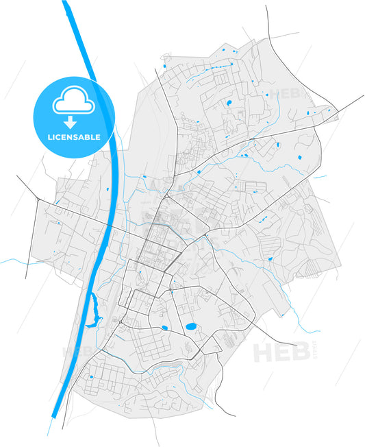 Dmitrov, Moscow Oblast, Russia, high quality vector map