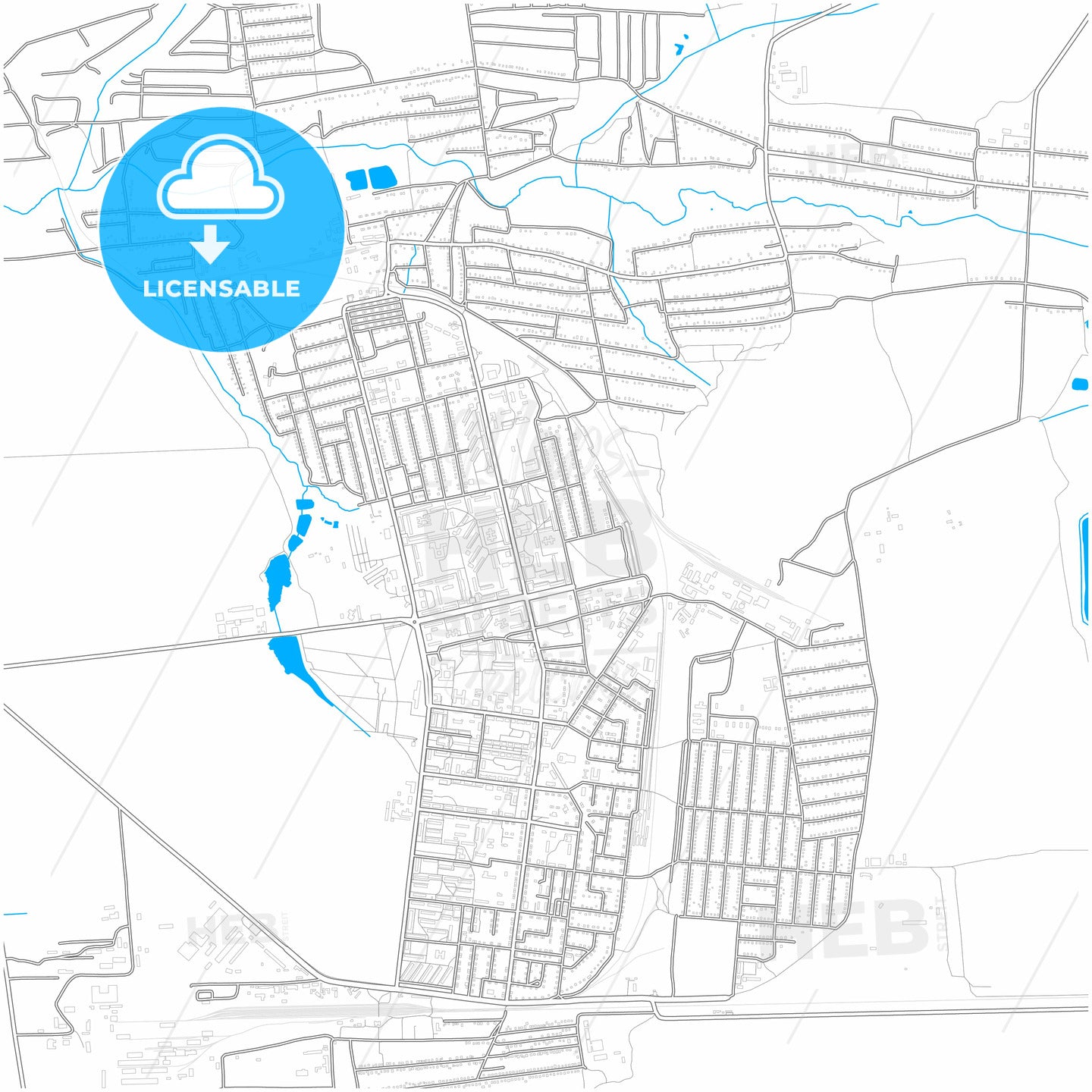 Dobropillia, Donetsk Oblast, Ukraine, city map with high quality roads.