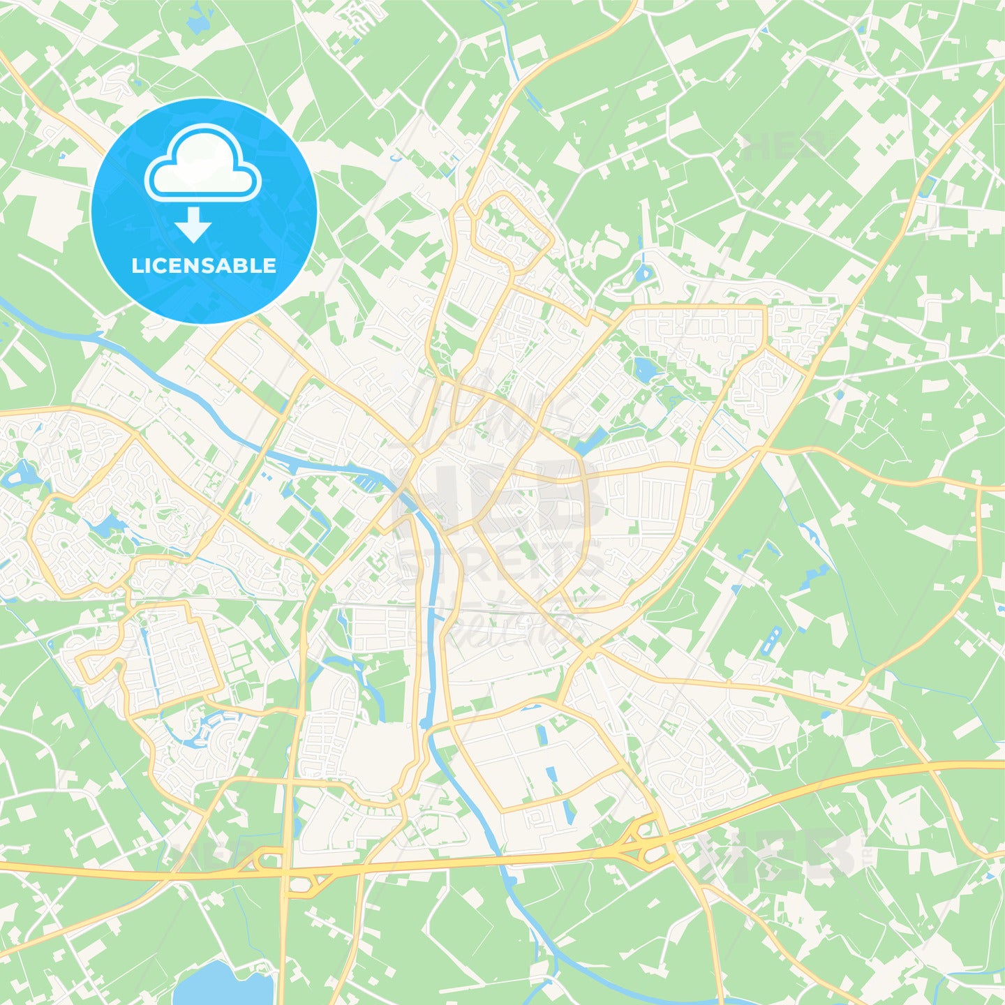 Doetinchem, Netherlands Vector Map - Classic Colors