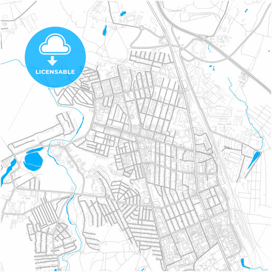 Domodedovo, Moscow Oblast, Russia, city map with high quality roads.