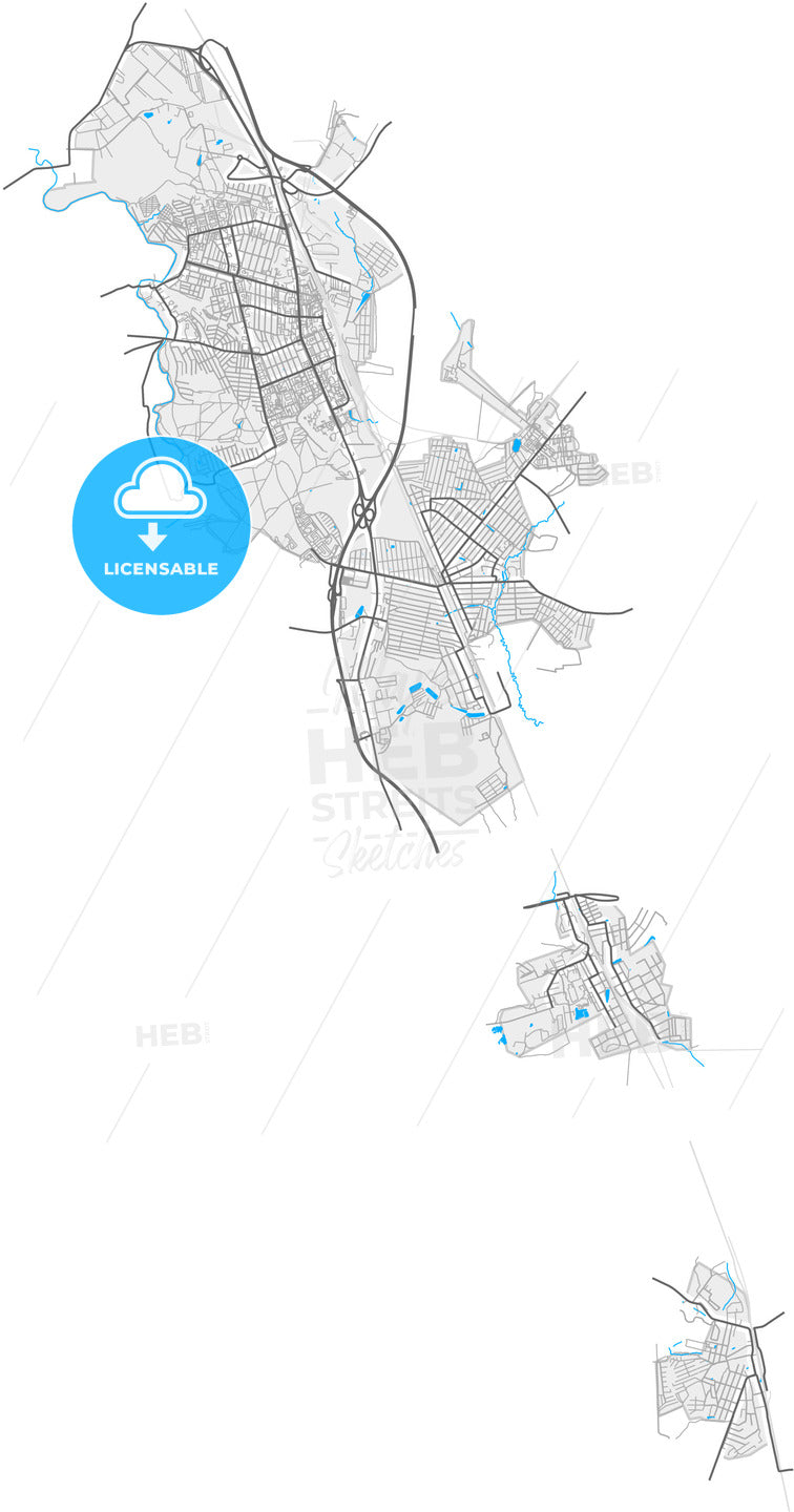 Domodedovo, Moscow Oblast, Russia, high quality vector map