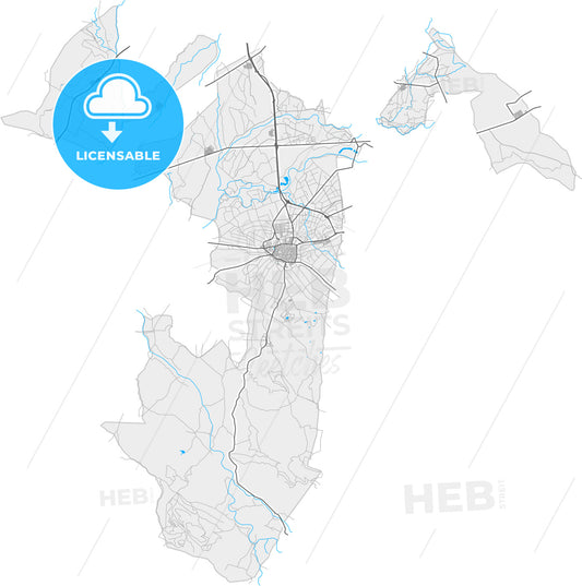 Don Benito, Badajoz, Spain, high quality vector map