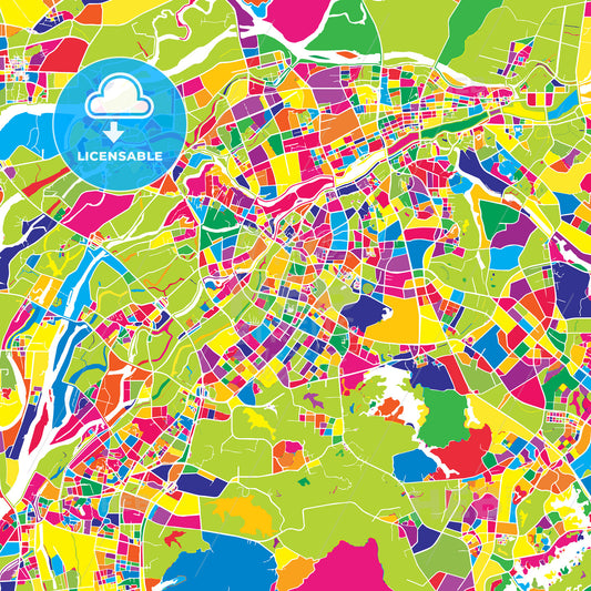 Dongguan, China, colorful vector map