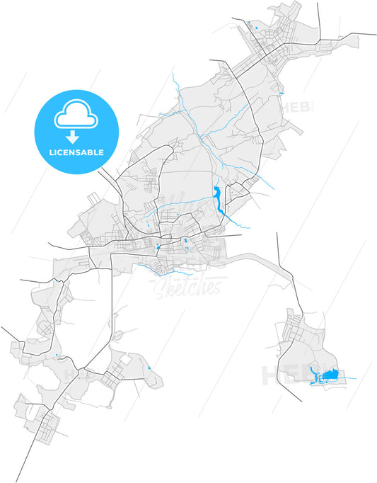 Donskoy, Tula Oblast, Russia, high quality vector map