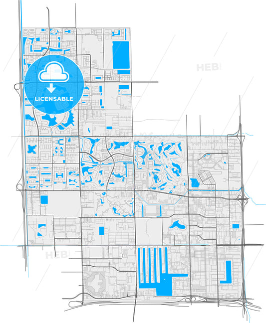 Doral, Florida, United States, high quality vector map