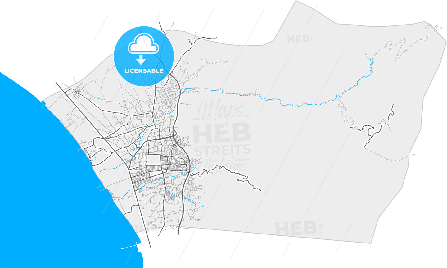 Dörtyol, Hatay, Turkey, high quality vector map