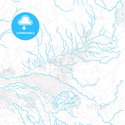 Dosquebradas, Colombia PDF vector map with water in focus