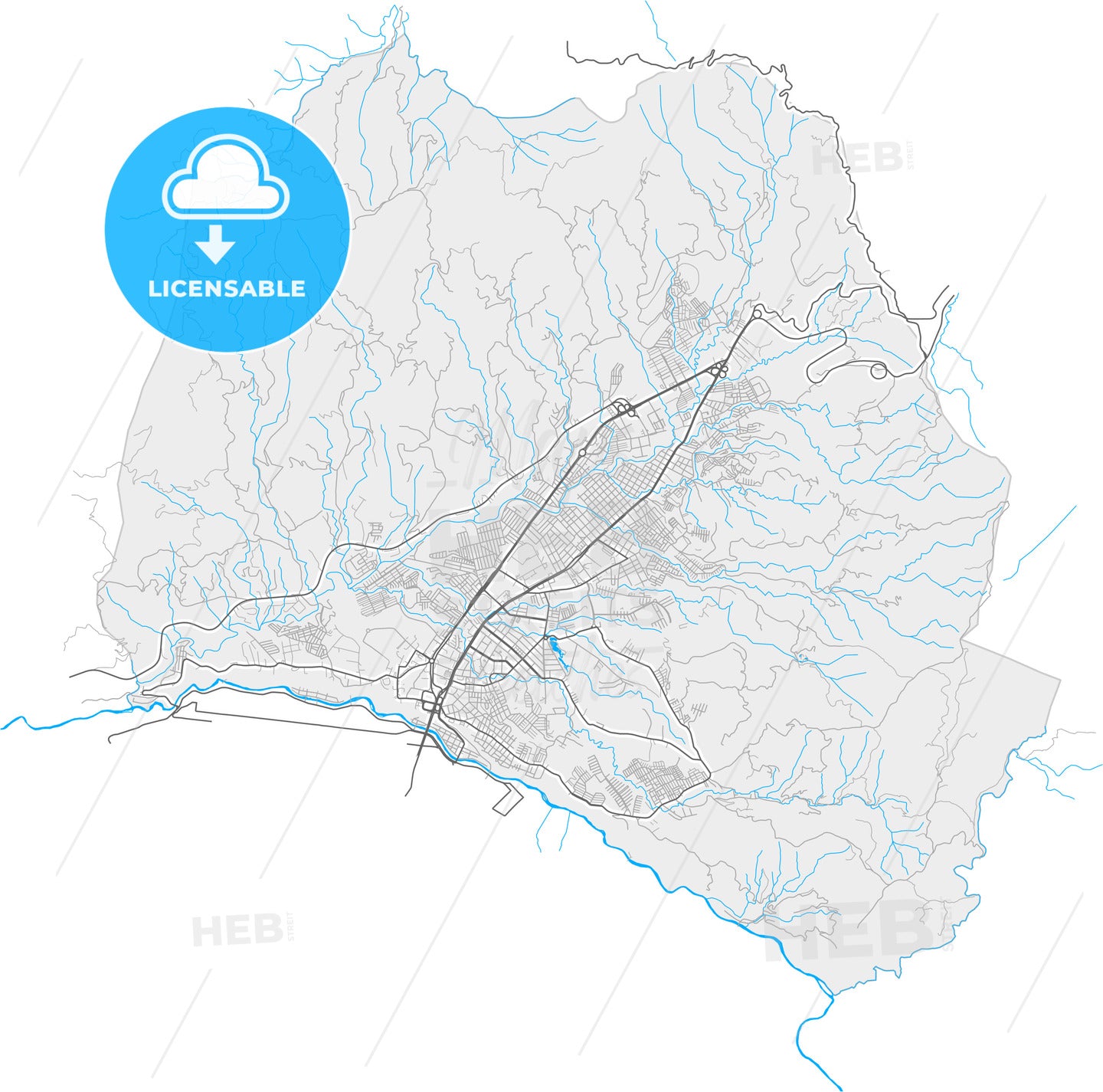 Dosquebradas, Colombia, high quality vector map