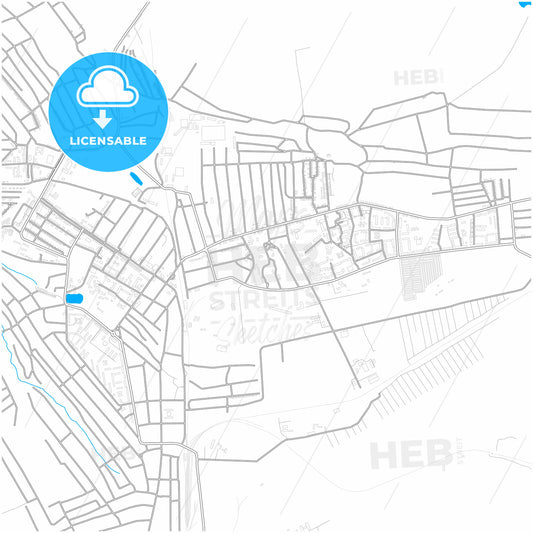 Dovzhansk, Luhansk Oblast, Ukraine, city map with high quality roads.