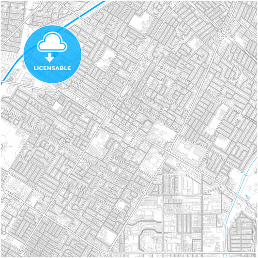 Downey, California, United States, city map with high quality roads.