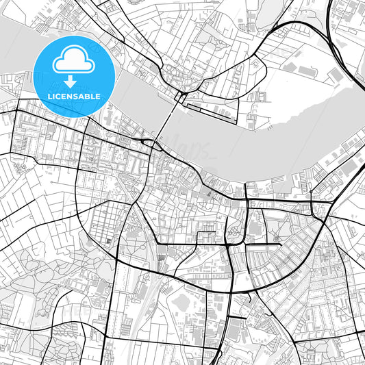 Downtown map of Aalborg, Denmark