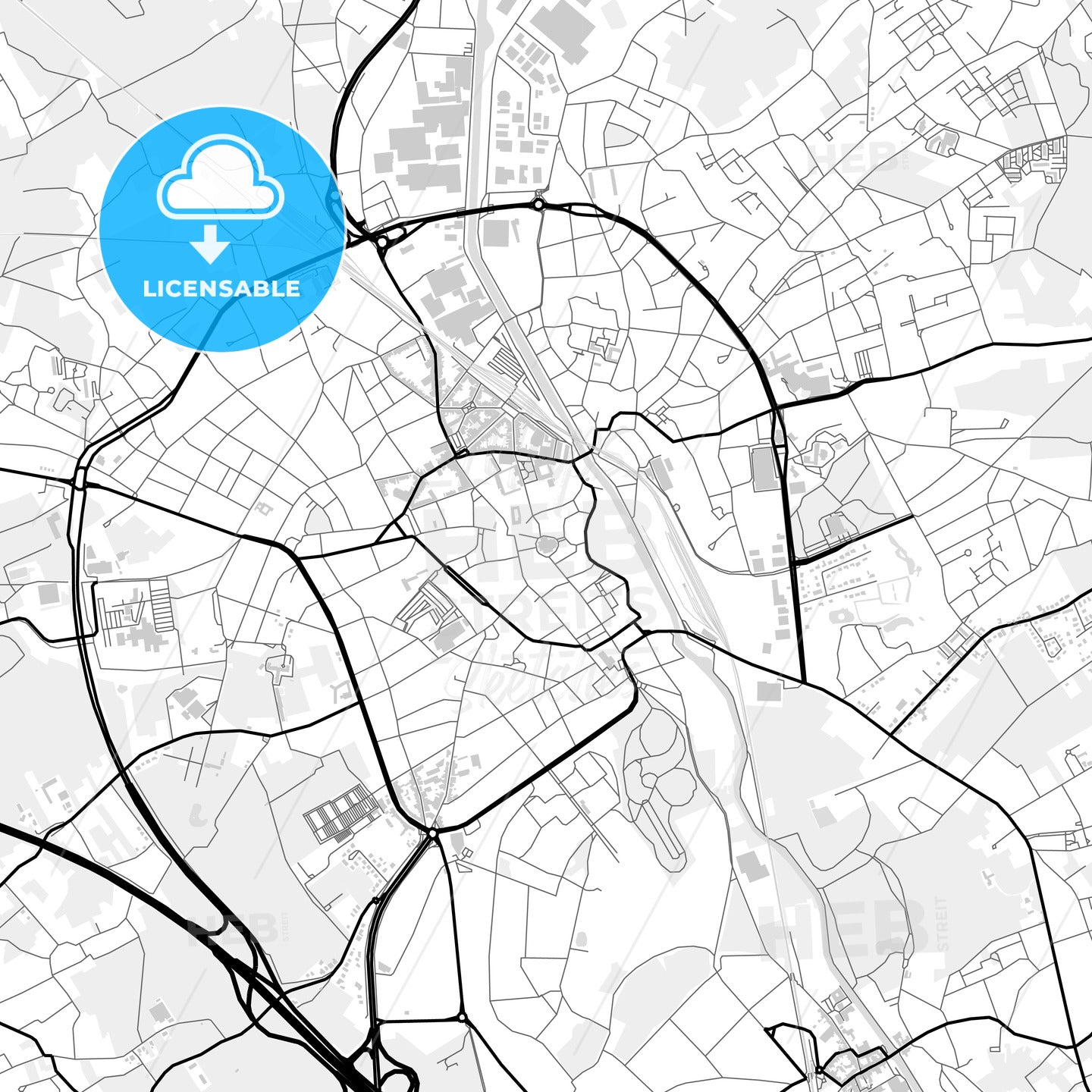 Downtown map of Aalst, Belgium