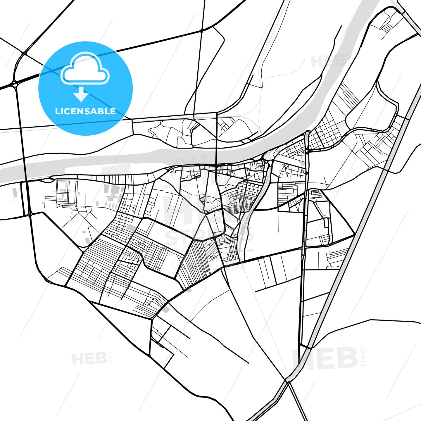 Downtown map of Al Mansurah, Egypt