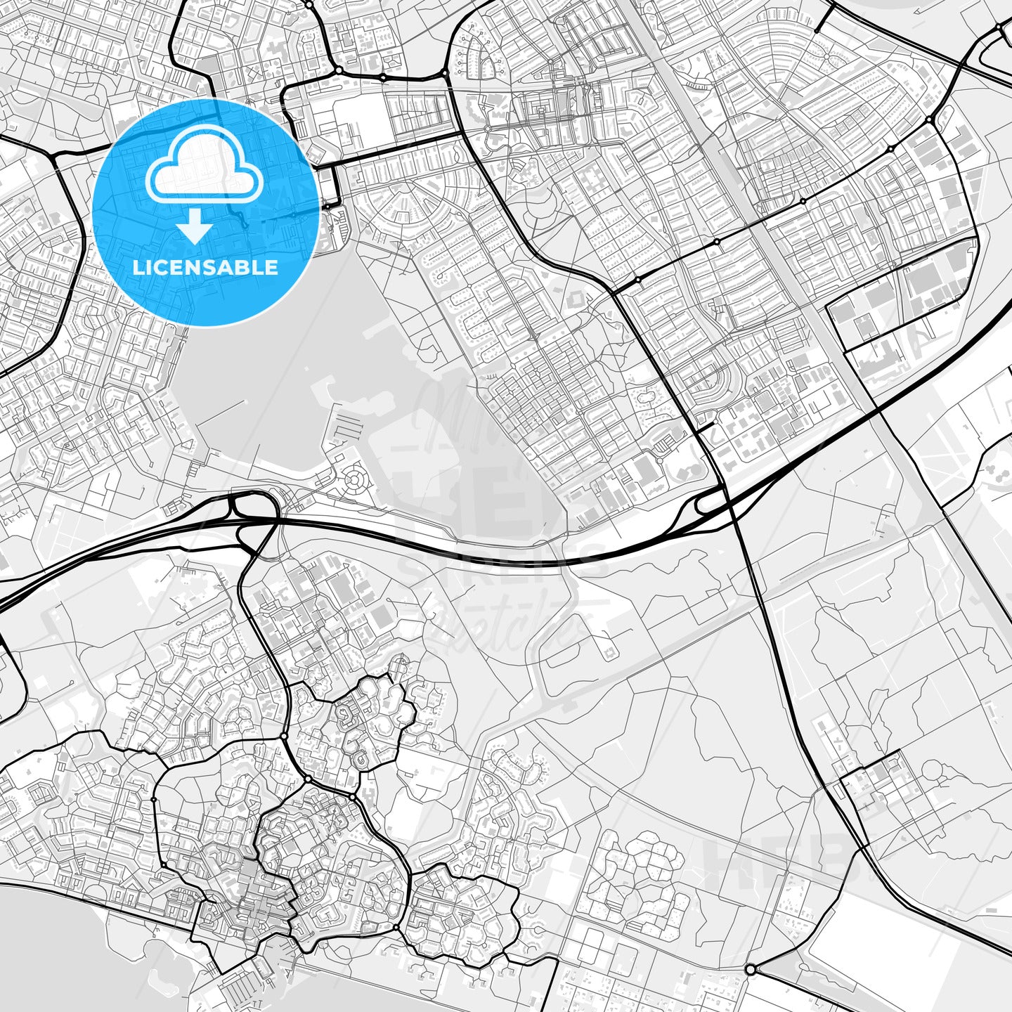 Downtown map of Almere, Netherlands