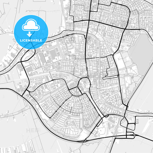 Downtown map of Alphen aan den Rijn, Netherlands