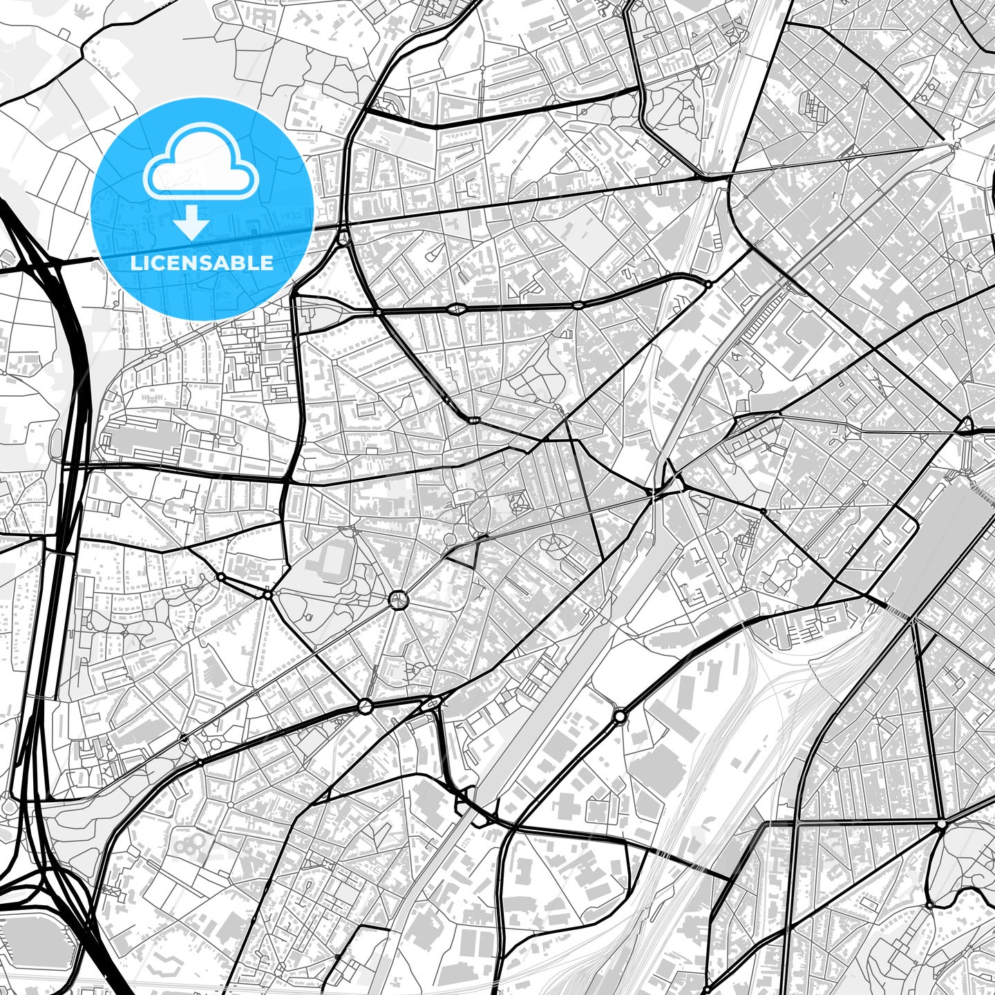 Downtown map of Anderlecht, Belgium