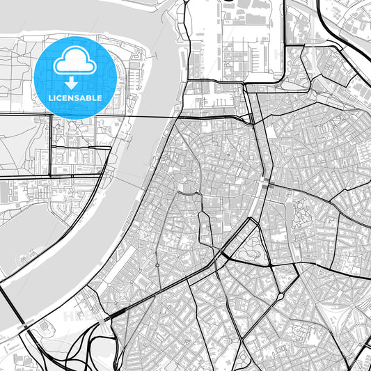Downtown map of Antwerp, Belgium
