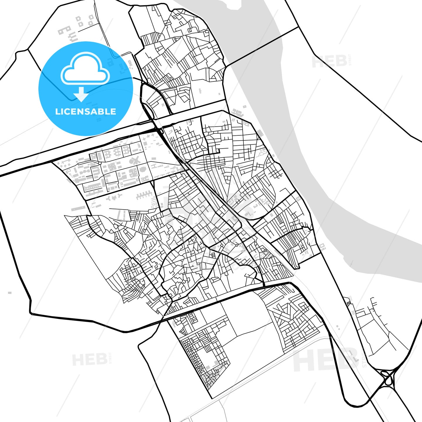 Downtown map of Assiut, Egypt