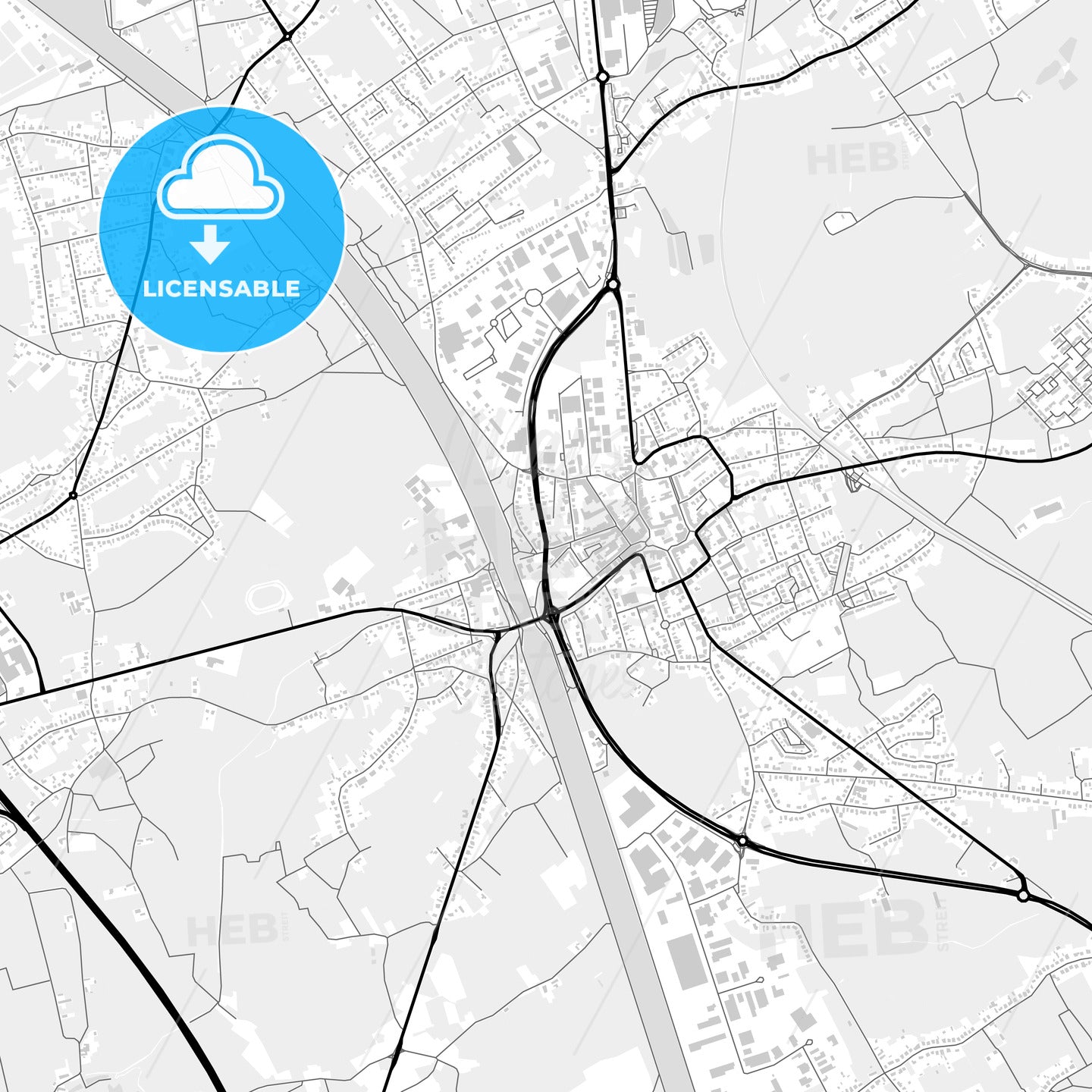 Downtown map of Beringen, Belgium