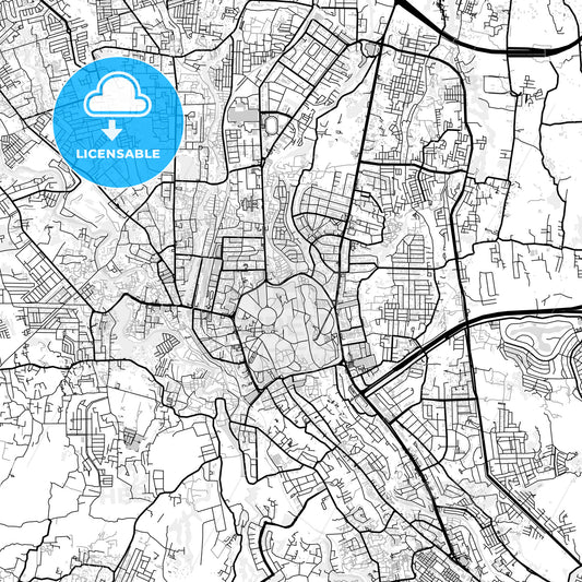 Downtown map of Bogor, West Java, Indonesia