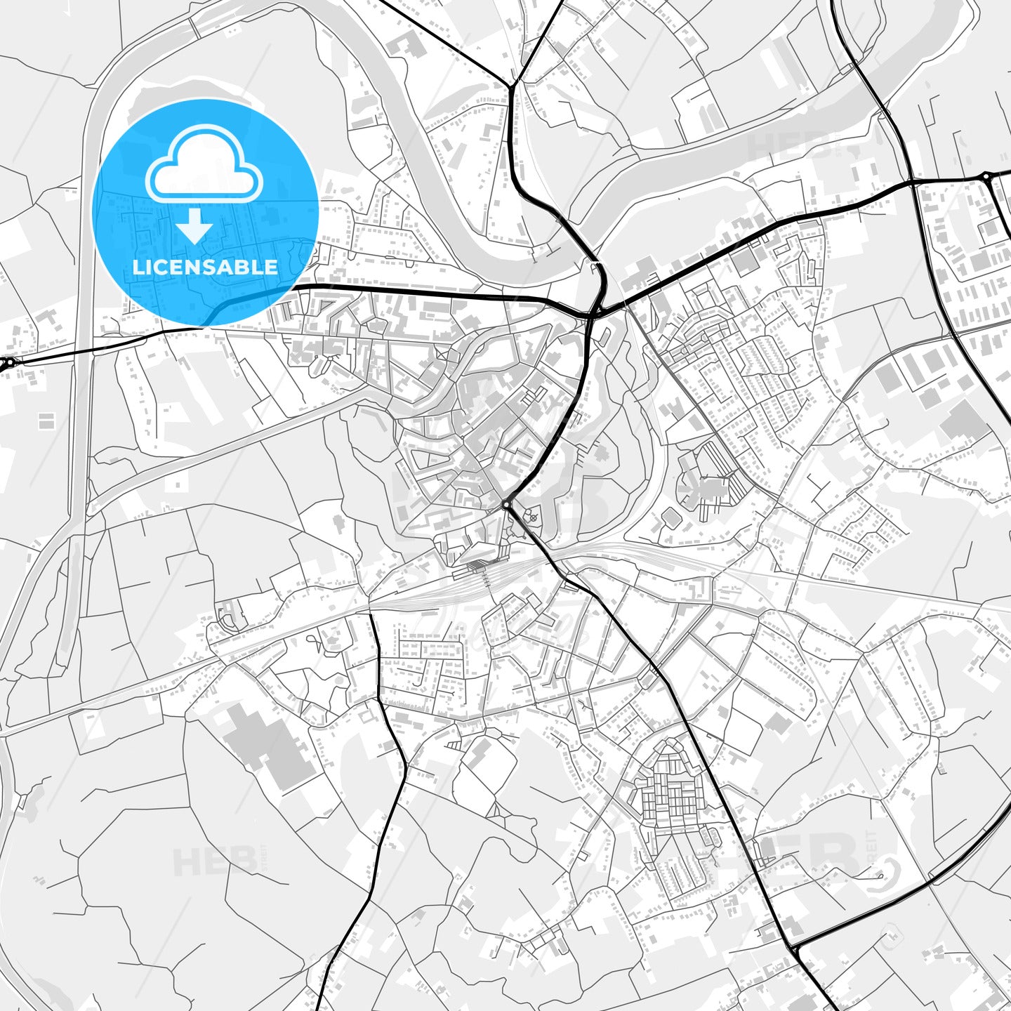 Downtown map of Dendermonde, Belgium