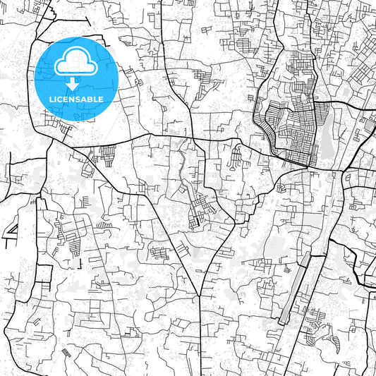 Downtown map of Depok, West Java, Indonesia