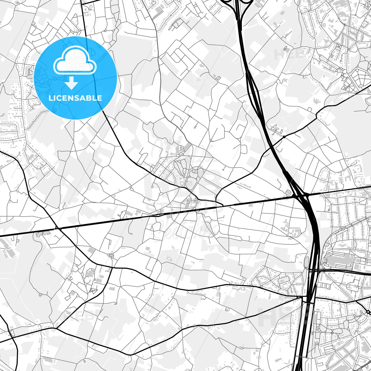 Downtown map of Dilbeek, Belgium