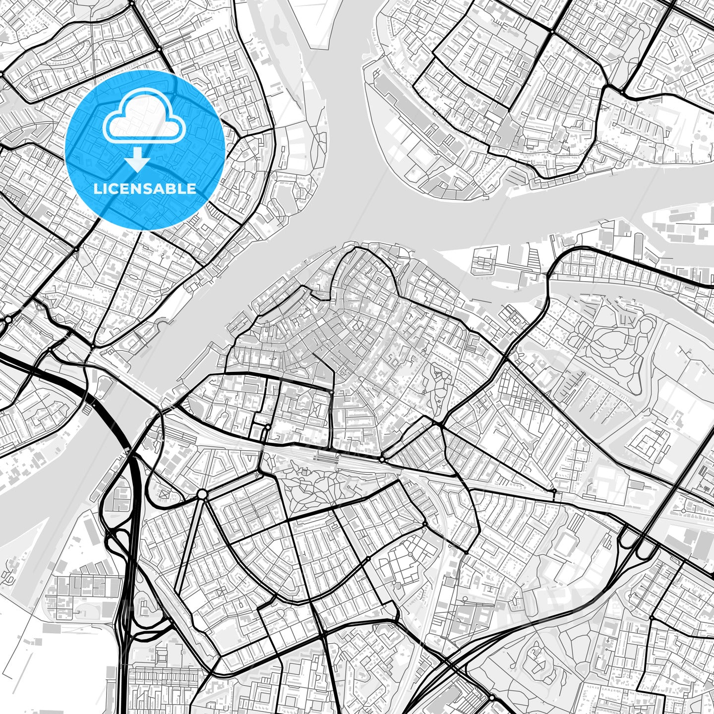 Downtown map of Dordrecht, Netherlands