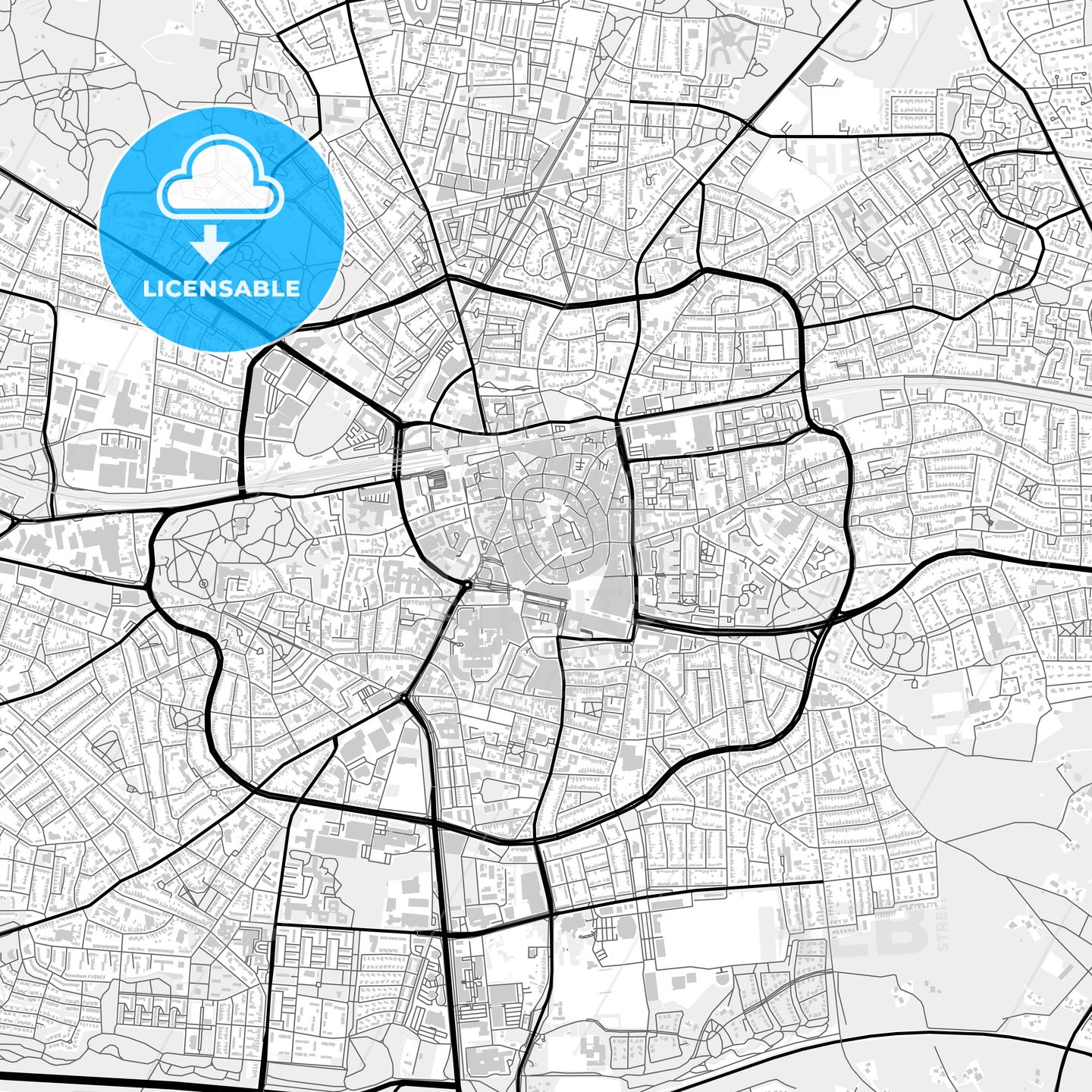 Downtown map of Enschede, Netherlands